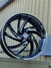 24" Street Force SF22123 Wheel 🔥 24X10 6X139.7 +30 🔥 CB 78.1 Black Machined Rim + SS Lip Stainless Steel
